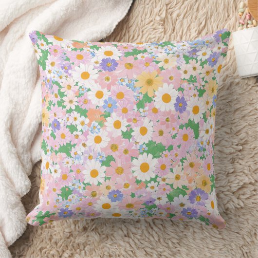 Een naadloos patroon van kleine pastelbloemen kussen (Deken)