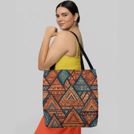 Een naadloos patroon van kleurrijke geometrische v tote bag