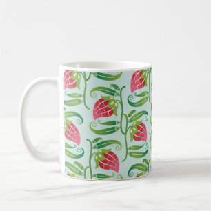 een naadloos summiere patroon met aardbeien  koffiemok