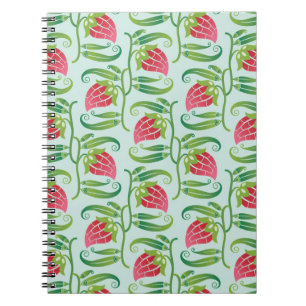 een naadloos summiere patroon met aardbeien notitieboek