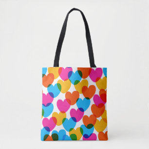 Een naadloze liefdesachtergrond in voorhoofd tote bag