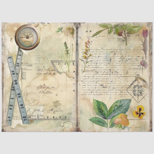 Een naaien Junk Journal Series Design #10 Tissuepapier (Voorkant)
