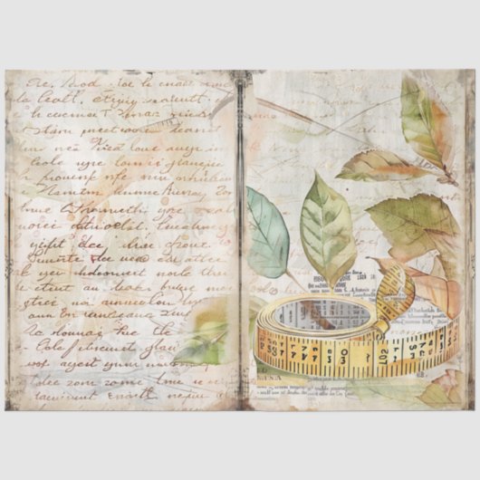 Een naaien Junk Journal Series Design #2 Tissuepapier (Voorkant)