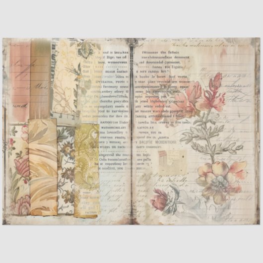 Een naaien Junk Journal Series Design #3 Tissuepapier (Voorkant)