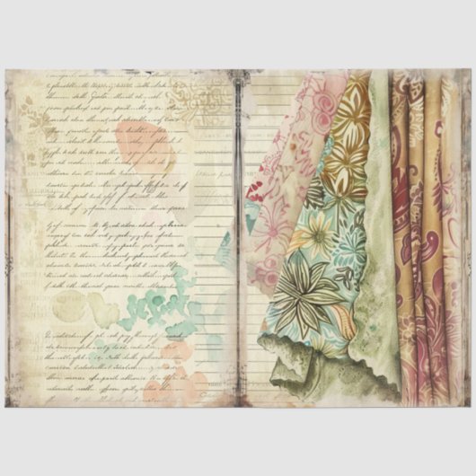 Een naaien Junk Journal Series Design #6 Tissuepapier (Voorkant)
