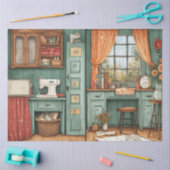 Een naaikamer Junk Journal Series Design #7 Tissuepapier (Craft)