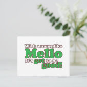 Een naam als Mello Briefkaart (Staand voorkant)