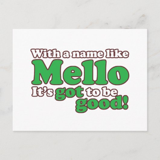 Een naam als Mello Briefkaart (Voorkant)
