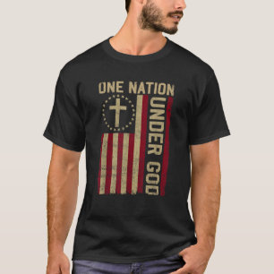 ÉÉN NAAM ONDER GOD Christelijk VS Amerika T-shirt