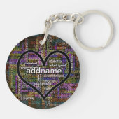 Een naam toevoegen Positieve woorden Sleutelhanger (Achterkant)