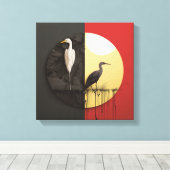 Een naast elkaar geplaatste scènes van natuur canvas afdruk (Insitu (Houten vloer))