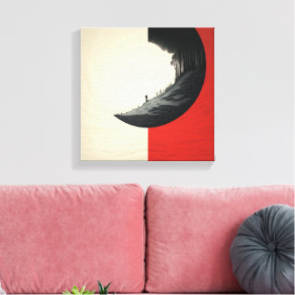 Een naast elkaar geplaatste scènes van natuur canvas afdruk
