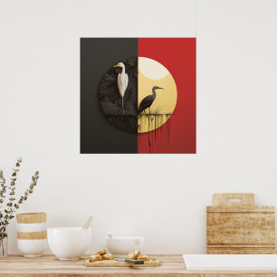 Een naast elkaar geplaatste scènes van natuur poster