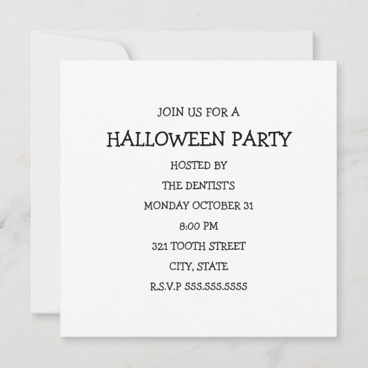 Een nacht bij de tandarts kaart (Achterkant)