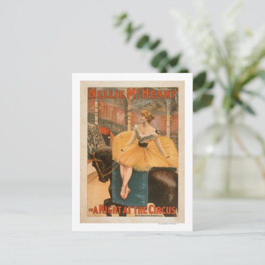 Een nacht bij het Poster van het theatrisch Spel v Briefkaart (Staand voorkant)