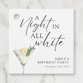 Een nacht in alle witte verjaardag bedankjes labels