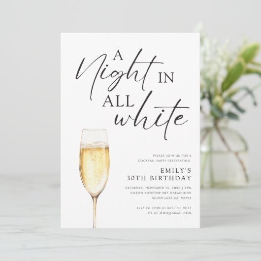 Een nacht in alle witte verjaardag kaart (Staand voorkant)