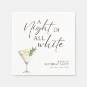 Een nacht in alle witte verjaardag servet (Voorkant)