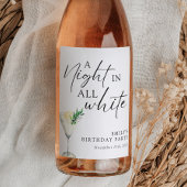 Een nacht in alle witte verjaardag wijn etiket