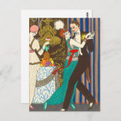 Een nacht in Decadent Paris Art Deco Briefkaart (Voorkant / Achterkant)