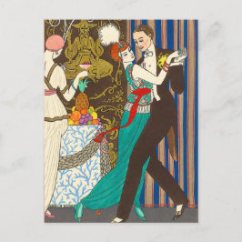 Een nacht in Decadent Paris Art Deco Briefkaart