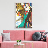 Een nacht in Decadent Paris Art Deco Canvas Print (Insitu (Woonkamer))