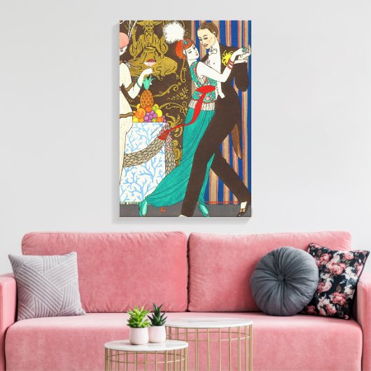 Een nacht in Decadent Paris Art Deco Canvas Print (Insitu (Woonkamer))
