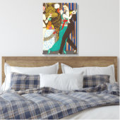 Een nacht in Decadent Paris Art Deco Canvas Print (Insitu (Slaapkamer))