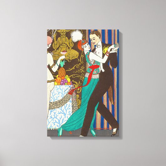 Een nacht in Decadent Paris Art Deco Canvas Print (Voorkant)