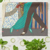 Een nacht in Decadent Paris Art Deco Kitchen Towel Theedoek (Gevouwen)