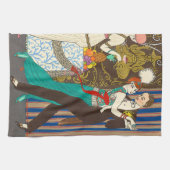 Een nacht in Decadent Paris Art Deco Kitchen Towel Theedoek (Horizontaal)