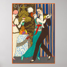 Een nacht in Decadent Paris Art Deco Poster