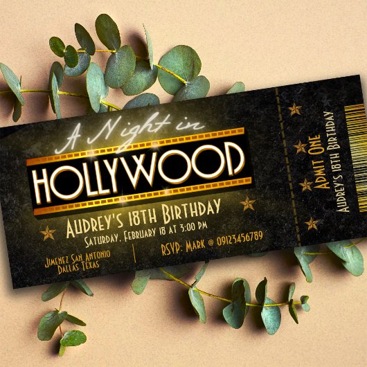 Een nacht in Hollywood Ticket Kaart