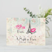 Een nacht in Parijs Dinner Party Kaart (Staand voorkant)
