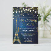 Een nacht in Parijs Prom Uitnodiging (Staand voorkant)