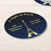 Een nacht in Parijs Ronde Kartonnen Onderzetter (Gebogen)