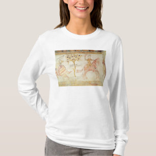 Een nacht met een brandende fakkel t-shirt