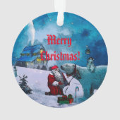 Een nacht met kerstkeramisch Ornament (achterkant)