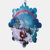 Een nacht met Kerstmis Ornament Kaart (Links)