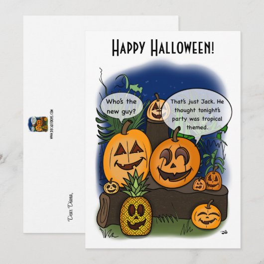 Een nacht om te herinneren vakantie Halloween Flat Feestdagenkaart (Voorkant / Achterkant)