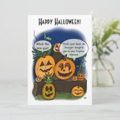 Een nacht om te herinneren vakantie Halloween Flat Feestdagenkaart (Staand voorkant)