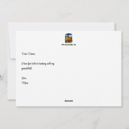 Een nacht om te herinneren vakantie Halloween Flat Feestdagenkaart (Achterkant)