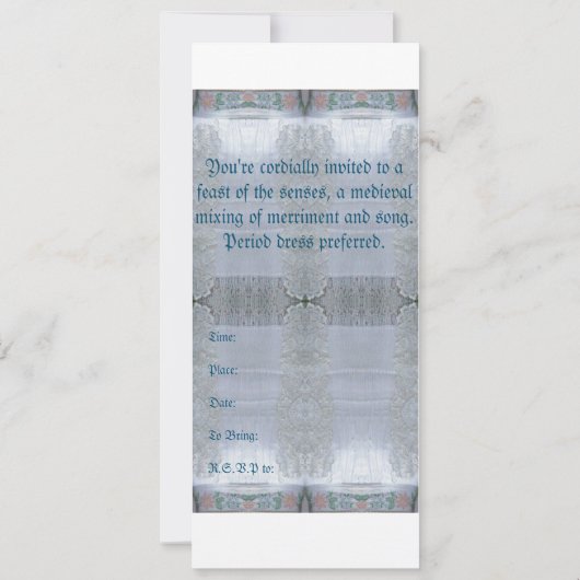 Een nacht om te onthouden - middeleeuwse uitnodigi kaart (Achterkant)