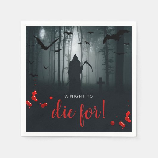 Een nacht om voor te sterven! Halloween Party Servet (Voorkant)