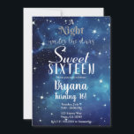Een nacht onder de Star Blue Starry Sky Sweet 16 I Kaart<br><div class="desc">Aanpassen voor elke gebeurtenis.</div>
