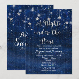 Een nacht onder de Stars Silver & Blue uitnodiging