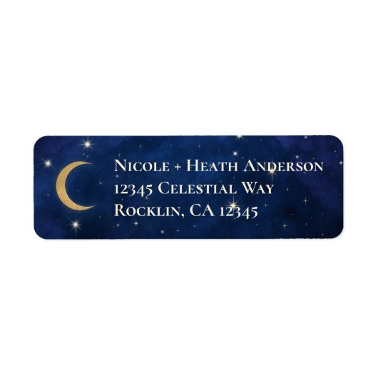 Een nacht onder de sterren Hemelhemel bruiloft  Etiket (Voorkant)
