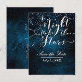 EEN NACHT ONDER DE STERREN Huwelijk Bewaar de Datu Aankondigingskaart (Voorkant / Achterkant)