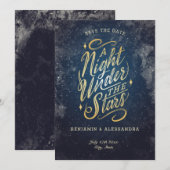 Een nacht onder de sterren Save the Date Flat Kaar (Voorkant / Achterkant)