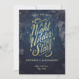 Een nacht onder de sterren Save the Date Flat Kaar